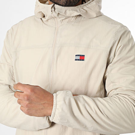 Tommy Jeans - Veste Capuche Zippée Fleece Chicago 2291 Beige Clair