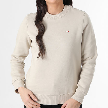 Tommy Jeans - Sweat Crewneck Femme Flag Crew 9959 Beige