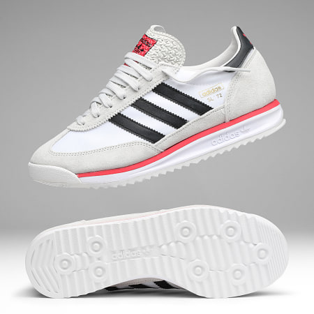 Adidas Originals - Sapatilhas SL 72 RS JS0746 Calçado Branco Preto Núcleo Cinza One