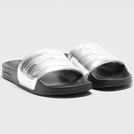Adidas Sportswear - Claquettes Adilette Shower JQ9282 Core Black Silver Metallic