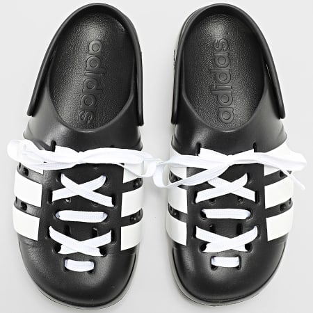Adidas Sportswear - Claquettes Adilette Clog 2.0 JR4025 Noir Blanc