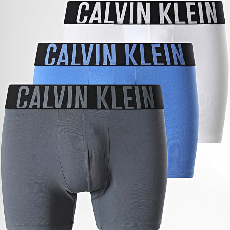 Calvin Klein - Pack de 3 Boxers NB3609A Gris Azul Rey Blanco