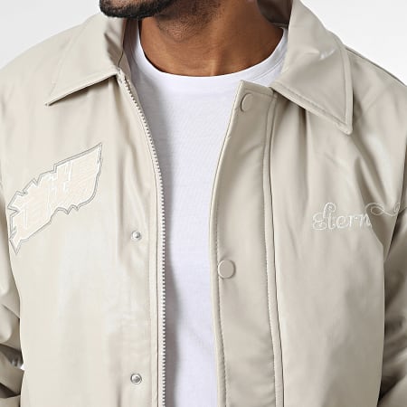 Ikao - Chaqueta con cremallera efecto piel SLI Beige