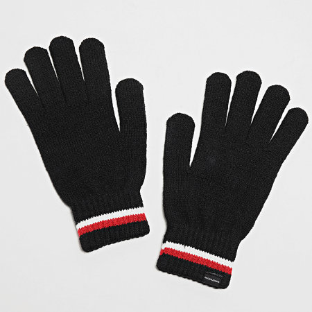 Jack And Jones - Lot Gants Et Bonnet Make Noir Blanc Rouge