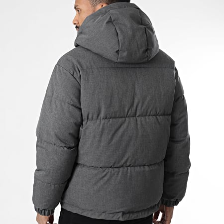 Jack And Jones - Doudoune Capuche Lennox Gris Anthracite Chiné