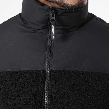 Jack And Jones - Doudoune Capuche Flare Teddy Noir