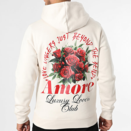 Sweat à Capuche 'Amor Amore Amour' - Coupe Classique, Message Love En 3 Langues, 241 G