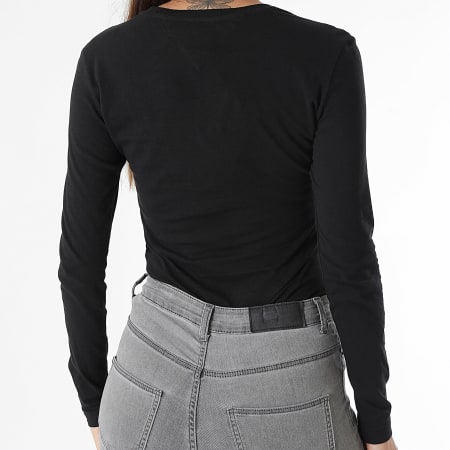 Tommy Jeans - Tee Shirt Manches Longues Femme Essential Logo 1844 Noir