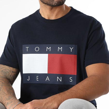 Tommy Jeans - Tee Shirt Regular Fit Big Flag 2645 Bleu Marine