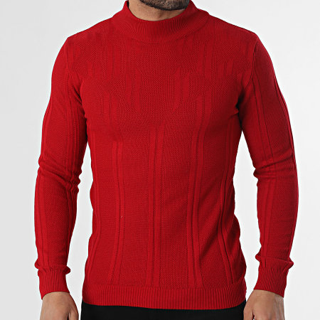 Armita - Pull Col Montant Texturé 300 Rouge