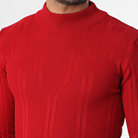 Armita - Pull Col Montant Texturé 300 Rouge