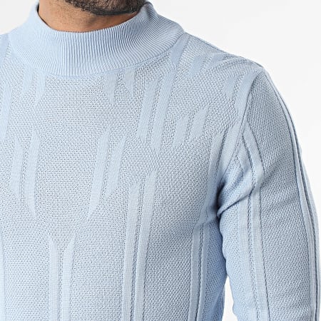 Armita - Pull Col Montant Texturé 300 Bleu Clair