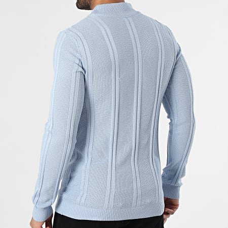 Armita - Pull Col Montant Texturé 300 Bleu Clair
