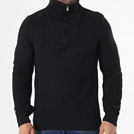Armita - Pull Col Zippé 123 Bleu Marine