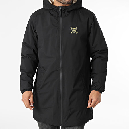 One Piece - Parka Sherpa Capuche Mugiwara Patch Noir