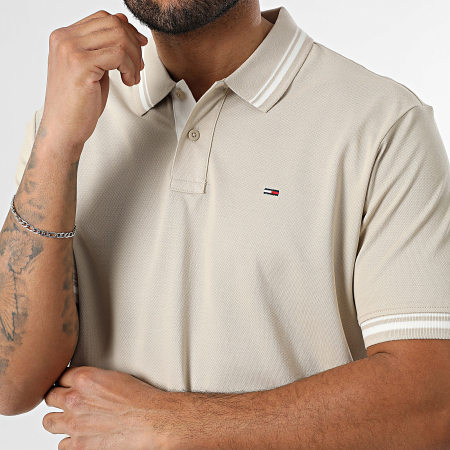 Tommy Jeans - Polo Manches Courtes Tipped 1846 Beige