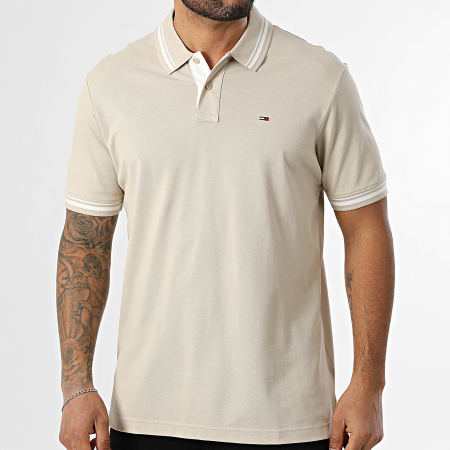 Tommy Jeans - Polo Manches Courtes Tipped 1846 Beige