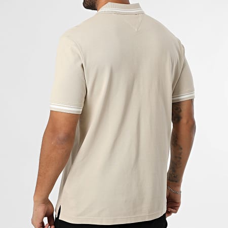 Tommy Jeans - Polo Manches Courtes Tipped 1846 Beige