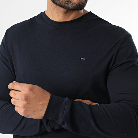 Tommy Jeans - Lot De 2 Tee Shirt Manches Longues Slim TJM 2148 Blanc Bleu Marine
