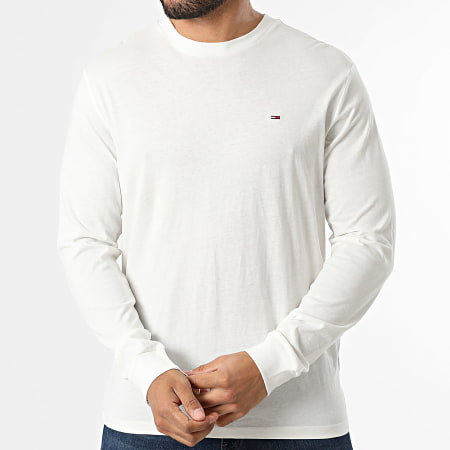 Tommy Jeans - Lot De 2 Tee Shirt Manches Longues Slim TJM 2148 Blanc Bleu Marine
