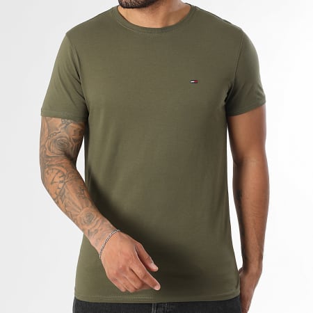 Tommy Jeans - Tee Shirt Slim Jersey 4411 Vert Kaki