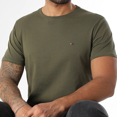Tommy Jeans - Tee Shirt Slim Jersey 4411 Vert Kaki