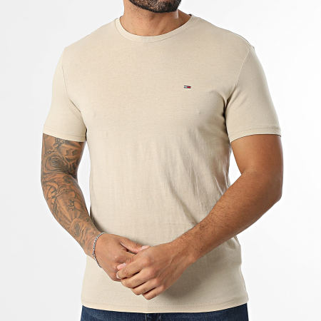 Tommy Jeans - Lot De 3 Tee Shirts Slim 1579 Blanc Beige Noir