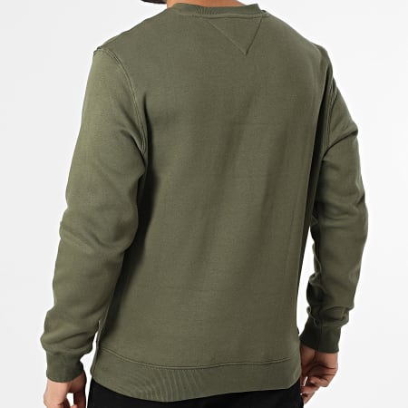 Tommy Jeans - Sweat Crewneck Flag 0741 Vert Kaki