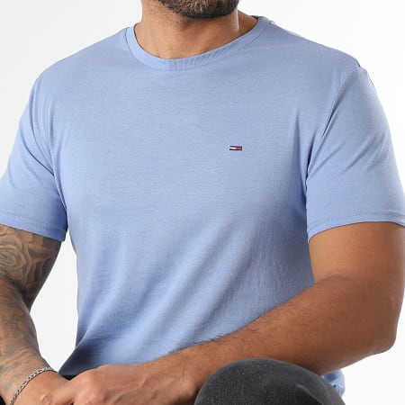 Tommy Jeans - Tee Shirt Slim Jaspe 0363 Bleu Clair