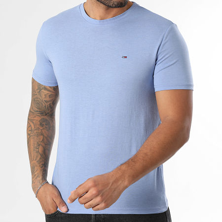 Tommy Jeans - Tee Shirt Slim Jaspe 0363 Bleu Clair