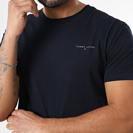 Tommy Jeans - Lot De 2 Tee Shirts Slim Linear 2316 Blanc Bleu Marine