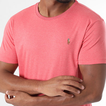 Polo Ralph Lauren - Tee Shirt Custom Slim Fit Oxford Corail Foncé Chiné