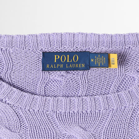 Polo Ralph Lauren - Pull Maille Torsadée Original Player Lila