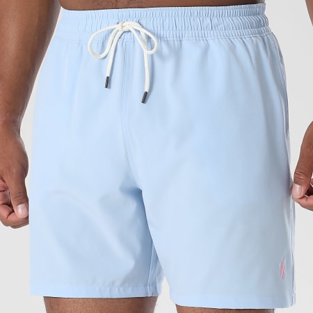 Polo Ralph Lauren - Short De Bain Original Player Bleu Clair Rose