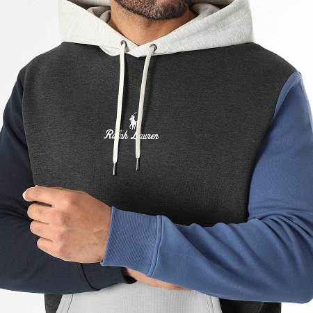 Polo Ralph Lauren - Sweat Capuche Logo Embroidery Gris Anthracite Gris Clair Chiné
