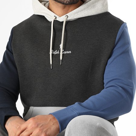 Polo Ralph Lauren - Sweat Capuche Logo Embroidery Gris Anthracite Gris Clair Chiné
