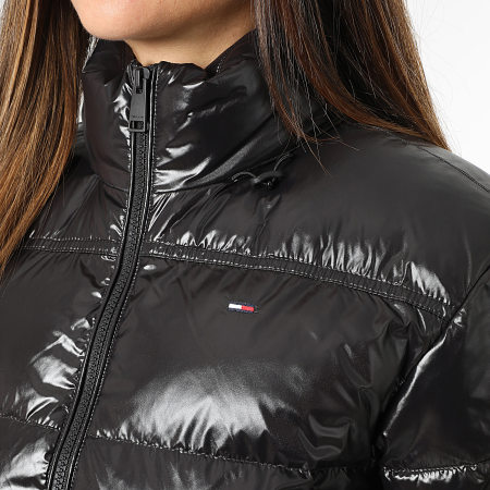 Tommy Jeans - Plumífero con capucha Mujer Packable Hood Essential Puffer Shiny 2039 Negro