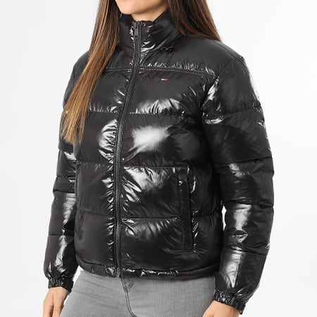 Tommy Jeans - Plumífero con capucha Mujer Packable Hood Essential Puffer Shiny 2039 Negro