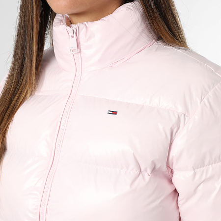 Tommy Jeans - Plumífero con capucha Mujer Packable Hood Essential Puffer Shiny 2039 Rosa
