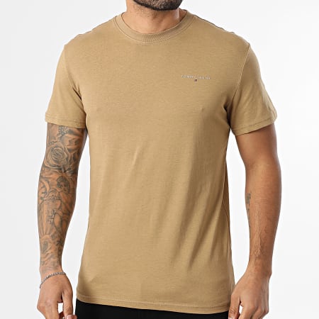 Tommy Jeans - Tee Shirt Slim Linear Chest 1780 Camel