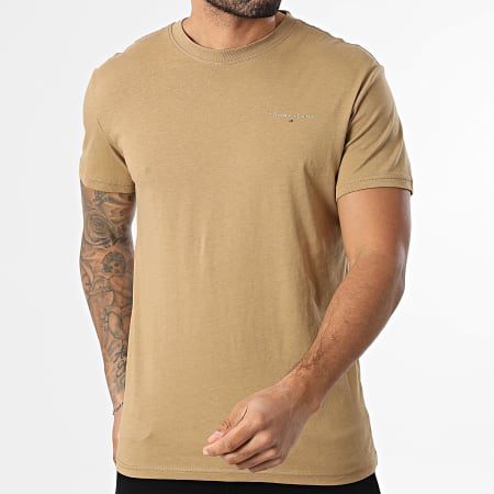 Tommy Jeans - Tee Shirt Slim Linear Chest 1780 Camel