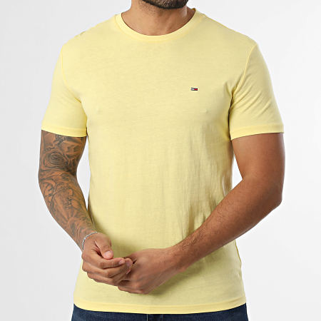 Tommy Jeans - Lot De 3 Tee Shirts Slim 1579 Blanc Noir Jaune