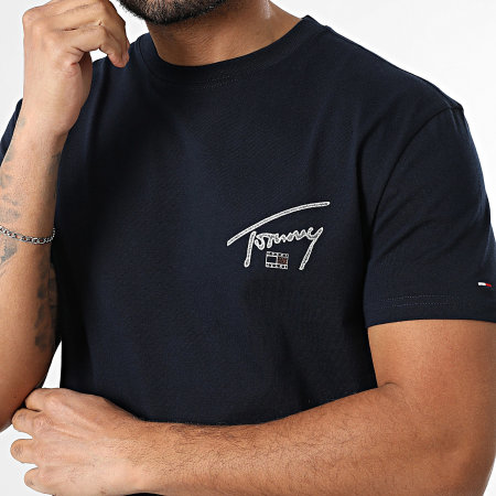 Tommy Jeans - Tee Shirt Sign Backsprint 2320 Bleu Marine