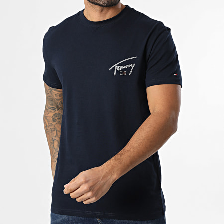 Tommy Jeans - Tee Shirt Sign Backsprint 2320 Bleu Marine
