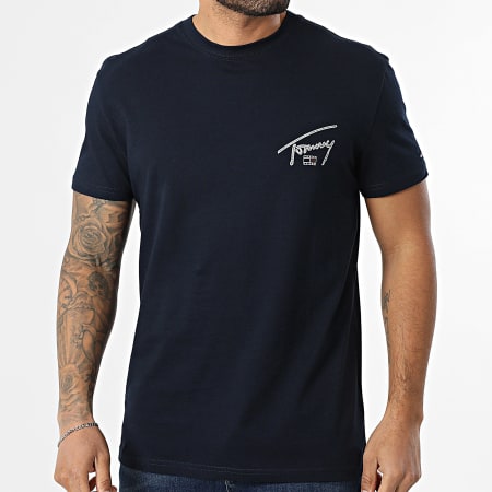 Tommy Jeans - Tee Shirt Sign Backsprint 2320 Bleu Marine