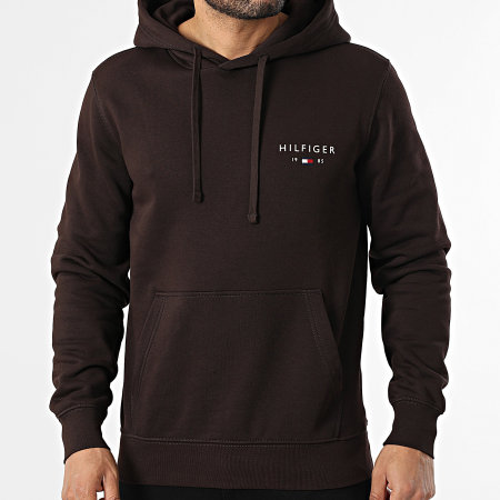 Tommy Hilfiger - Sweat Capuche Brand Love Small Hilfiger 1429 Marron