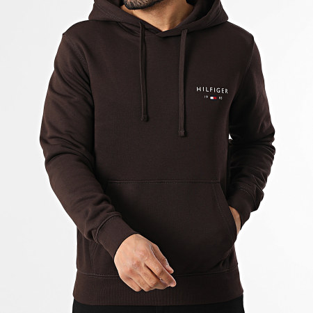 Tommy Hilfiger - Sweat Capuche Brand Love Small Hilfiger 1429 Marron
