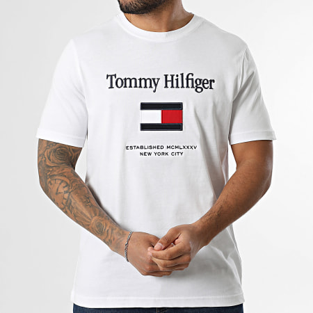 Tommy Hilfiger - Tee Shirt Embroidery Flag 2736 Blanc