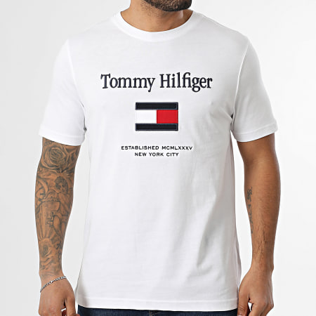 Tommy Hilfiger - Tee Shirt Embroidery Flag 2736 Blanc