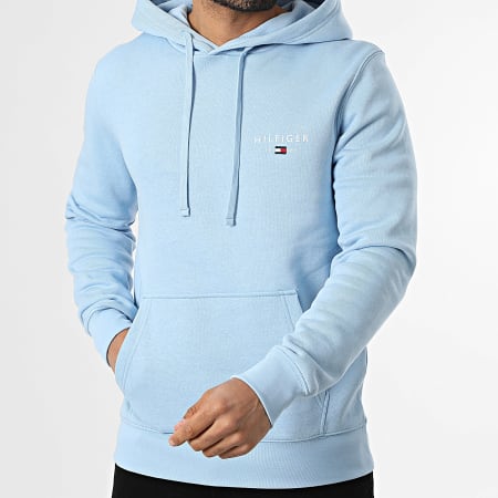 Tommy Hilfiger - Sweat Capuche Brand Love Small Hilfiger 1429 Bleu Clair